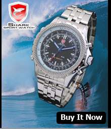 SHARK LED Digital Alarm Wrist Men Quartz Sport Watch  