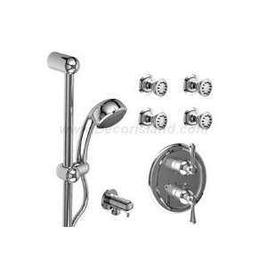 Thermostatic/pressure balance system with hand shower rail and 4 body 