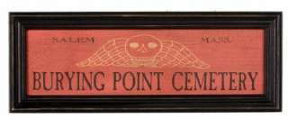 Salem Mass~Burying Point Cemetary~Salem Halloween Sign  