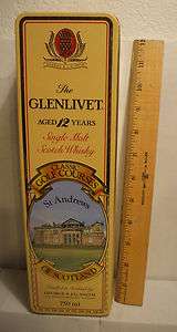   Bottle Tin   750ml Glenlivet Scotch Whisky   St Andrews Golf Course
