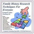 Family History Research Techniques for Everyone CD Rom