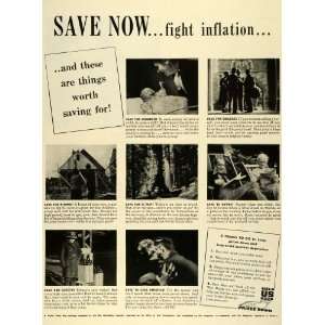   Wartime Bonds Inflation Retirement   Original Print Ad