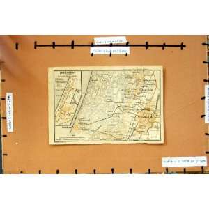    Map 1905 Plan Haarlem Zandvoort Netherlands