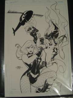 Terry Dodson Birds of Prey #92 cover Huntress, Black Canary, Lady 