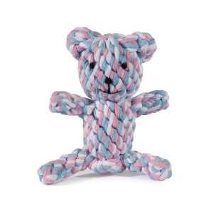   Pink & Blue Knotted Rope Teddy Bear Dog Toy Small 5