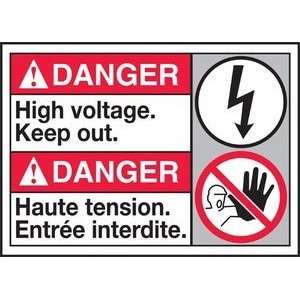  DANGER HIGH VOLTAGE KEEP OUT (W/GRAPHIC) Sign   10 x 14 