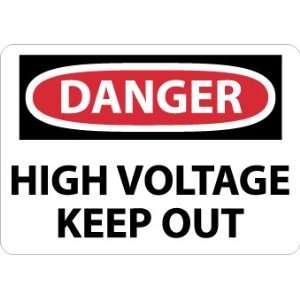 Danger, High Voltage Keep Out, 7X10, Rigid Plastic  