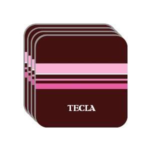 Personal Name Gift   TECLA Set of 4 Mini Mousepad Coasters (pink 