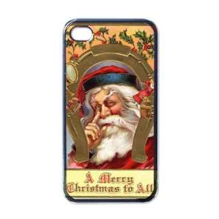 Santa Claus A Merry Christmas To All Black Case for iphone 4  