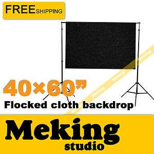   1M Solid Black Seamless FlockedCloth Photography Backdrop Background