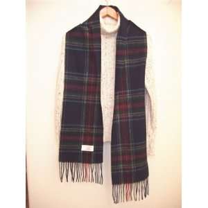 Mans Cashmere Scarf (Blended with Fine Wool), Blue Eng Plaid, Extra 