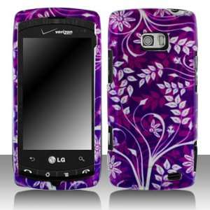  LG Ally VS740 Purple Flower Hard Case Snap on Cover 