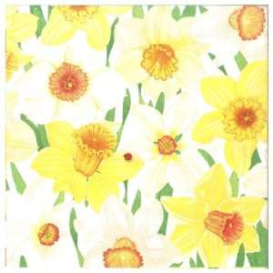 Entertaining with Caspari Daffodil Hill Paper Lunch Napkin 