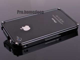   Black Blade Real Metal Aluminum Bumper Case For Iphone 4 4G 4S  