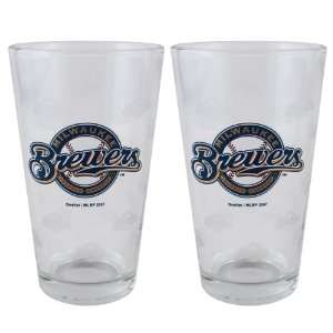    Boelter Pint Glass 2 pack   Milwaukee Brewers
