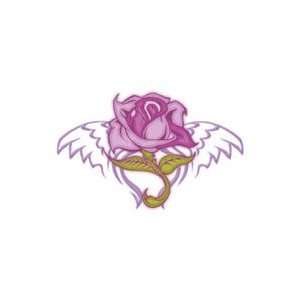    Purple Rose Wings Glitter Temporary Tattoo 2.5x3.5 Jewelry