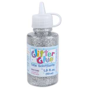  Glitter Glue 1.8 Ounces Silver   655955 Patio, Lawn 