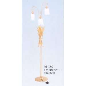  BEAUTIFUL MODERN DESIGN BRASSED FINISH FLOOR LAMP 70H 