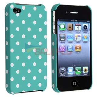 Blue/White Polka Dot Cover Case+Privacy Filter Protector For Apple 
