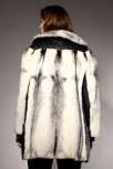   MINK FUR COAT Vtg 60s 70s Black White Leather Jacket Stole Cape  