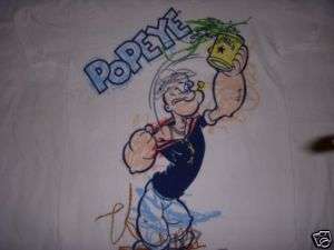 Popeye Crayon T Shirt DIFFERENT SIZES Spinach Bluto  