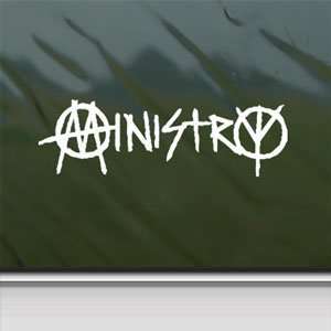  Ministry Industrial White Sticker Metal Rock Band Laptop 