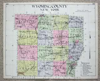Above A Big, Colorful 1912 Map of Wyoming County, New York