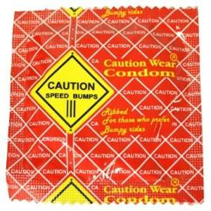  Caution Wear Speed Bumps (Ribbed) 100 Pack of Condoms 