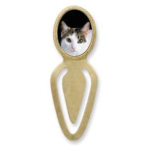  Gold tone Calico Cat Simple Simple Bookmark Jewelry