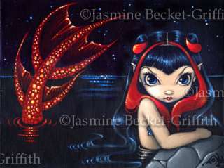 Red Tailed Mermaid a BIG 12x16 beautiful fine art fantasy print on 