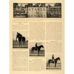  1907 Article Edward Anderson Horse Collie Colson Health 