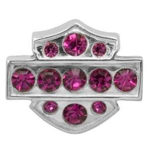   Sterling Silver Bar & Shield Ruby Crystal Ride Bead. HDD0066 Jewelry