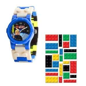   Watch with Luke Skywalker Toy and Lego Brick Sticers  Toys & Games