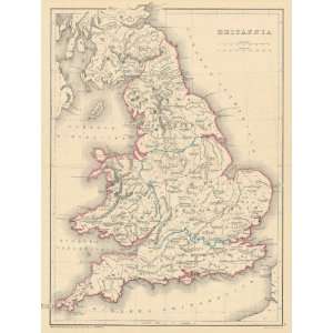  Long 1856 Antique Map of Britannia