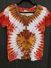 Ladies tie dye top with beads and mirrors short sleeve ethnic brown 