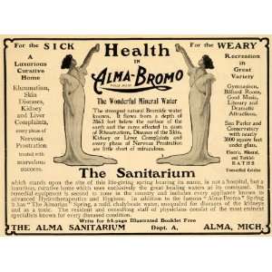  1901 Ad Health Resort Alma Bromo Sanitarium Ammi Wright 