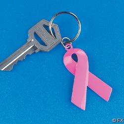 Lot 12 Breast Cancer Awareness Ribbon Keychains $0 Ship 0096619009466 