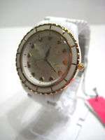 BETSEY JOHNSON Watch White Stainless Steel Band Gold Tone Heart 