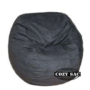 COZY SAC CHAIR BLACK SUEDE BEAN BAG LOVE SEAT NEW  