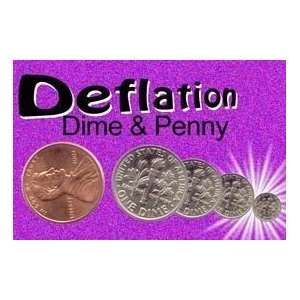  Deflation Dime & Penny   Money / Close Up Magic Tr Toys 