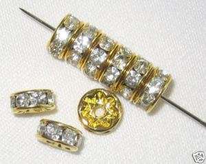 100 Swarovski Rhinestone Rondelles 5mm Gold Crystal (F)  