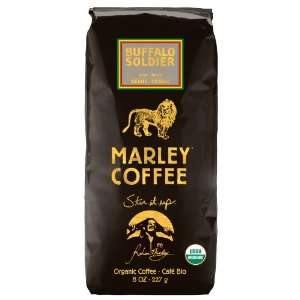 Marley Coffee Organic Whole Bean, Buffalo Soldier, 8 Ounce  