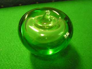 Great Crystal PAPERWEIGHT Clear GREEN APPLE Design  