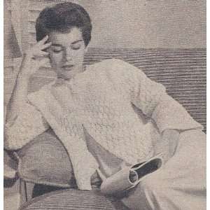 com Vintage Knitting PATTERN to make   Eyelet Yoke Diamond Bed Jacket 