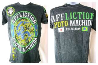 Lyoto Machida Brazil Flag Affliction Premium Black T shirt New  