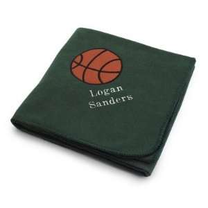  Personalized Basketball Design On Forest Green Fleece 