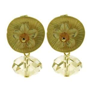  Swarovski Crystal Gold Flower Earrings Jewelry