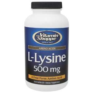 Vitamin Shoppe   L Lysine, 500 mg, 300 capsules Health 