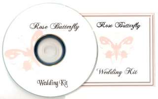 Delux Roses Butterfly Wedding Invitation Kit on CD  