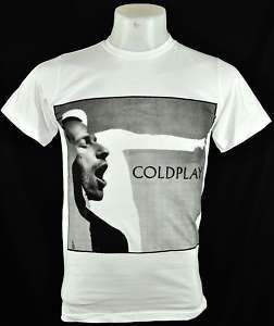 SQ Coldplay White Tee T Shirt Britpop punk Rock Size S  